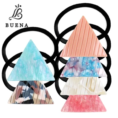 Custom Fashion Acetate Triangle Elastic Hair Bands Highly Elastic Rubber Band for Ponytail Braid