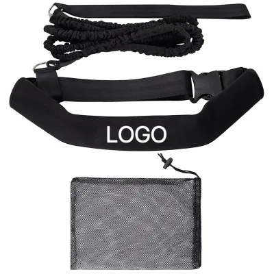 Custom Logo Swim Resistance Belt Neoprene Swim Pull Belt with Elastic Resistance Cord Pool Stationary Swimming Training Set