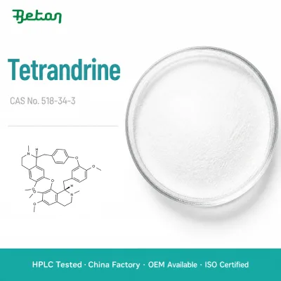 Tetrandrine 98% Powder CAS 518-34-3 Food Grade Bulk Raw Material for Nutraceutical Industry Factory Direct Wholesale Supplier
