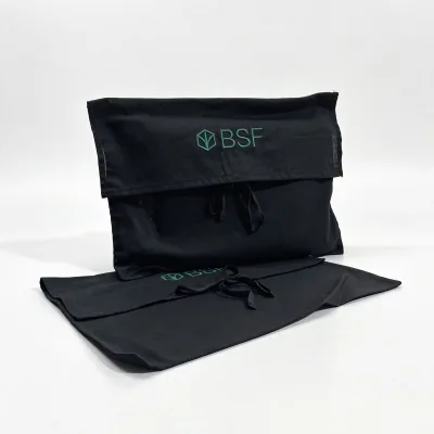 Premium Book Protection Luxury Packaging Black Reusable Breathable Muslin Cotton Envelope Storage Pouch Dust Bag with Fabric Tie