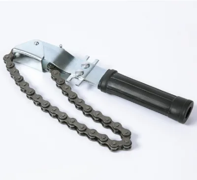 Universal Manual Wrench Chain Wrench Blue and White Plated Car Filter Wrench Oil Filter Wrench