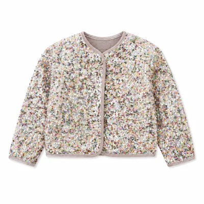2026 New Arrival Wholesale Sequin Open Front Girl Jacket Coat Birthday Party Outerwear Support Custom Low MOQ Fast Shipping