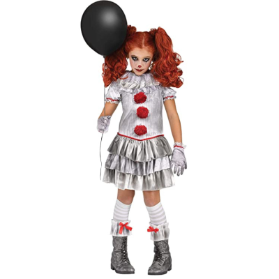 Fancy Dress Carnival Party Cosplay Suits Kids Scary Clown Costume Halloween Outfit Girls Pennywise Costume