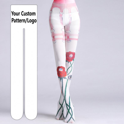 Creative Pantyhose for Woman Eye Rose Printed Pantyhose Stockings