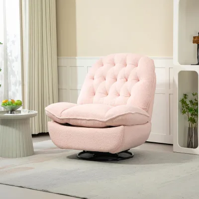 Full Pink Lovely Single Sofa Chair Modern Simple Living Room Electric Multi-functional Cloth Lounge Chair Bedroom Single Sofa