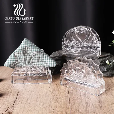 Triangle Clear Glass Napkin Holder for Crockery Decorations Cafe Restaurant Bar Living Room Kitchen for Wholesale Factory Price