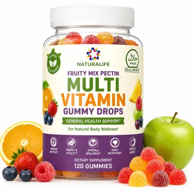 Fruity Mix Pectin Multi Vitamin Gummy for General Health Support and Natural Body Wellness Gummy Drops