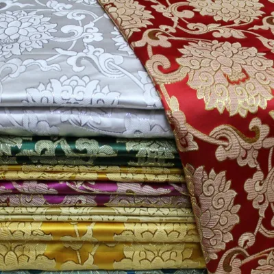 High Quality Lurex Traditional Classic Flower Style Shiny Metallic Brocade Fabric for Home Textile Fast Shipping