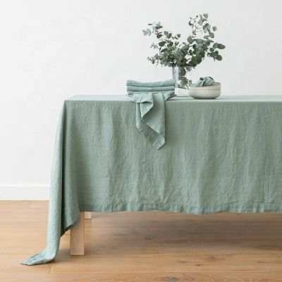 French Linen Waterproof Green Table Linens Slipcovers Tablecloths  Linen Floor Length