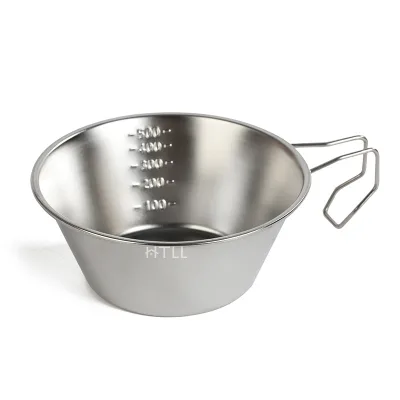 High-quality 304 Stainless Steel Bowl with Scale and Handle 1-2L Capacity for Gas and Induction Cookers Polished Exterior