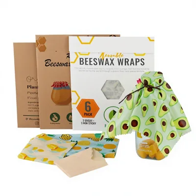 Beeswax Coated Recyclable Reusable Biodegradable Kraft Paper Food Wrapping Cloth Portable Custom-Made Packaging