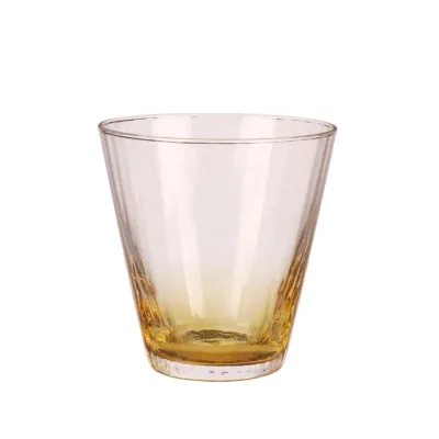 Custom Amber Colored Whiskey Glass Handmade Classic Whiskey Tumbler Amber Drinkware Set for Whiskey Wine Water