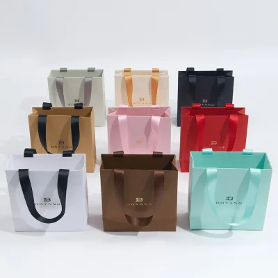 Custom Eco Friendly Recyclable Small Shopping Paper Jewelry Bag with Logo