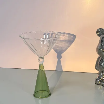 Gradient Glass for Wine Cocktail Goblet Hand-Fired High-Temperature Resistant Stylish Trendy Creative Bar Supplies Cocktail Cup