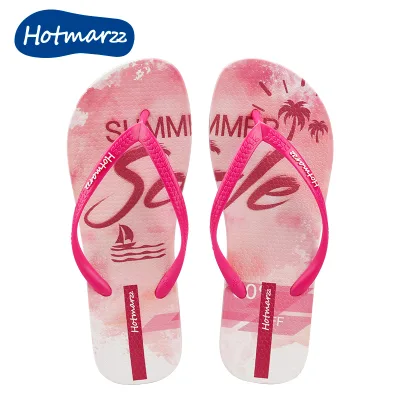 New Design Creative Design Lady Flip Flops Barefoot Skin Injection pink Flat Heel Slipper for Outdoor