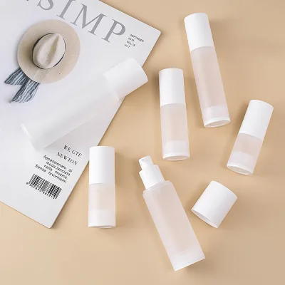 New design china manufacture frosted clear plastic bottle with lotion pump for cosmetic packing