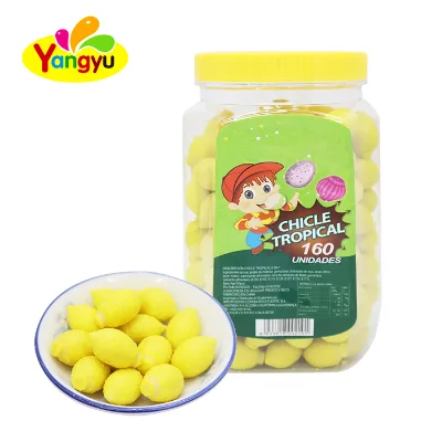 Wholesale Bubble Gum Lemon Shaped Yellow Assorted Flavors for Party Favors