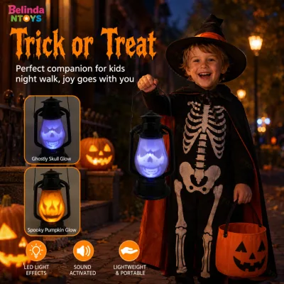 Belinda Induction Halloween Lights Party Decorations Handheld Lantern with Voice Activation Halloween Holiday Supplie Gifts Toys