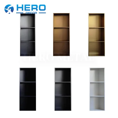 Dual Tier Modern Rectangular Shower Niche with LED Light Waterproof Recessed Bathroom Wall Storage Shelf Eco-Friendly