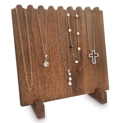 Wooden Plank Necklace Jewelry Display Stand for 8 Necklaces Wood Stand for Jewelry Display
