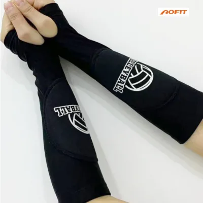AOFIT Premium Breathable Volleyball Arm Sleeves with Sponge Padding Protective Arm Guards for Women