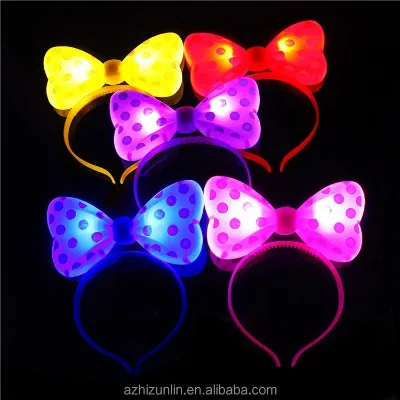 Wholesale Halloween Chinese New Year Light up Bow Knot Glow LED Headband with Custom Logo for Parties