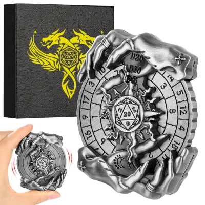 Magician Power 7 in 1 DND Finger Spinner Dice New Design Crafted Compass Metal Dice with Gorgeous Box