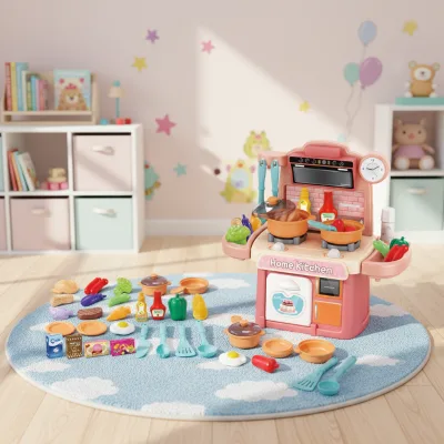Plastic Toys Kitchen Set with Light and Music  Cooking Toys for Kids HN911419