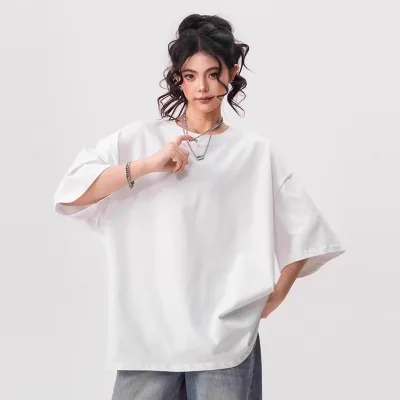 Custom Logo T-shirt Girl Blank T Shirt Custom Printed Female Tee Shirt Women Oversized T-shirt