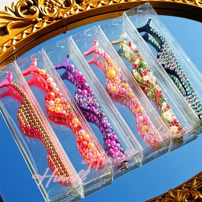 Classic Premium Quality Lashes Print Eyelash Tweezers / Eye Beauty Tools Diamond Lash Tweezers