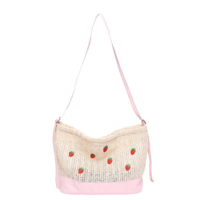 Women's Casual Style Large Capacity Woven Bucket Bag New Hollow Underarm Shoulder Tote Beach Bucket Bag