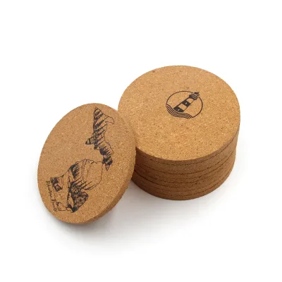 2024 Custom Eco Table Placemat Decor Round coaster Wood Cup Mat Custom Cork Coaster