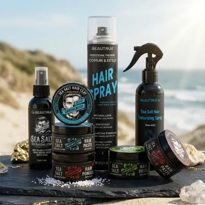 Custom Logo Texturing Clay Based Sea Salt Spray Styling Spray Barber Supplies Strong Hold Hair Pomade Wax Textured Matte Finish