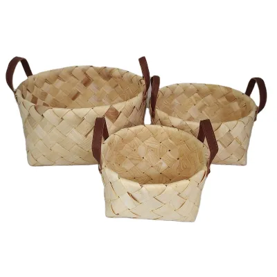 HOT Handmade Wooden Craft Fruit Basket Storage Basket