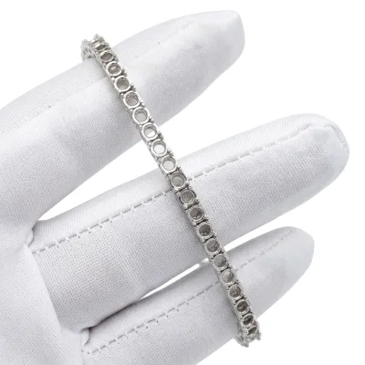 Factory Custom 6-24inch Real 9k 10k 14k 18k Gold 3mm - 6mm Tennis Bracelet Chain Mounting Settings Empty Bracelet Necklace