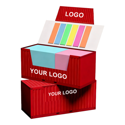 Promotional Gift Stationery Custom Sticky Notes with Container Paper Box Custom logo Business Office Sticky Note Pads
