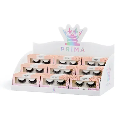 Acrylic White Large Eye Lash Counter Display Stand Lash Storage Box for Retail Store