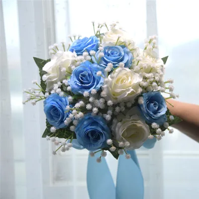 Bridal Wedding Handheld Rose Bouquet for Bride Bridesmaid Wedding Romantic Bouquet for Valentine'S Day Confession Party