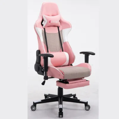 Pink color extreme game chair gaming with footrest