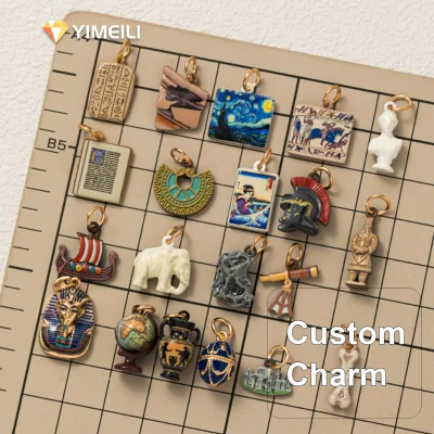 YML&Brass Art Humanistic Pendant, Famous Painting Sculpture, Ancient Civilization Earth Charm, DIY Accessories