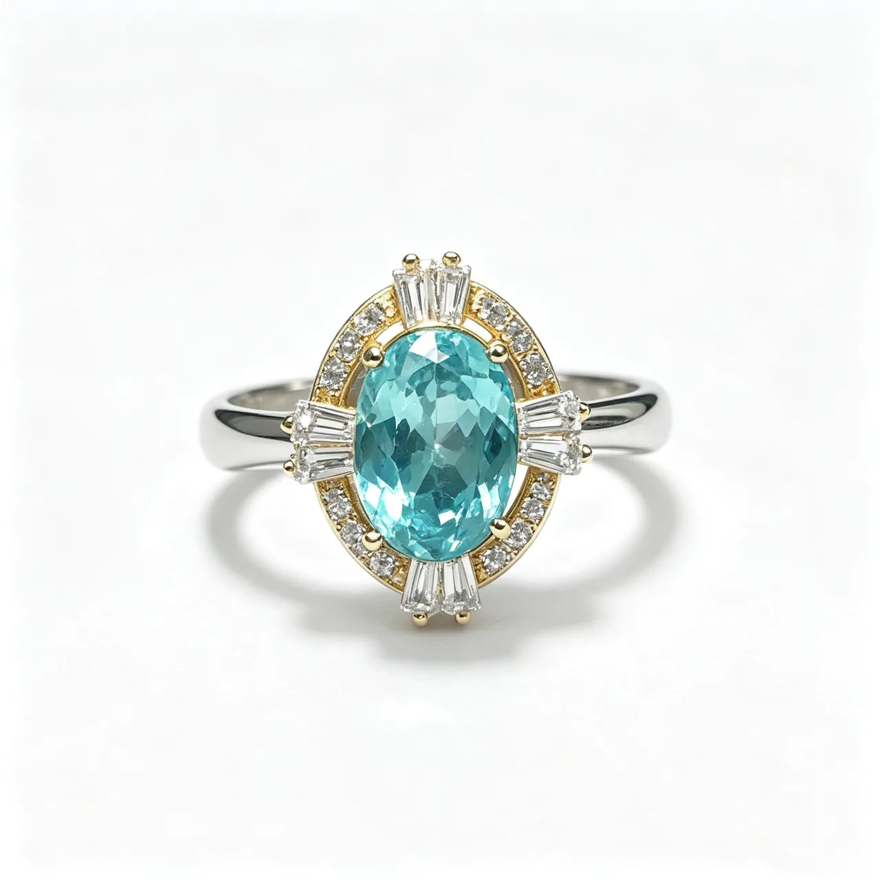 Fine Grade Natural Looking Ocean Blue Lab Created Paraiba S925 Sterling Silver Ring for Women Dating Anniversary Fine Jewelry