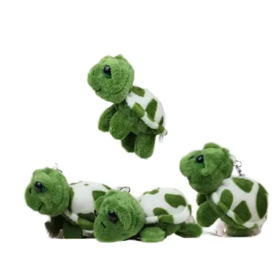 Kawaii 8cm Green Turtle Plush Keychain Cute Small Tortoise Bag Charm Soft Stuffed Animal Pendant Kids Mini Toy Handbag Decor