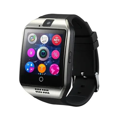 Q18 Bluetoothes Camera Smart Watch with Facebooks Whatsapp Twitters Sync SMS Support SIM TF Card for IOS Android Smartwatch