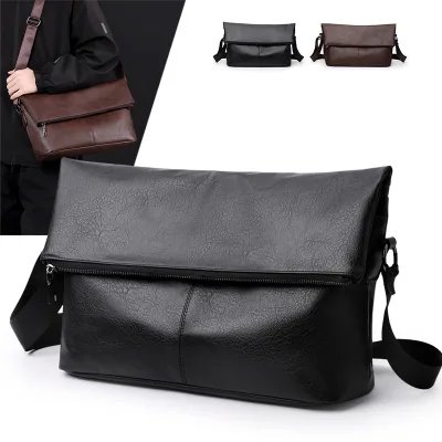 Men's Leather Large Capacity Diagonal Shoulder Bag