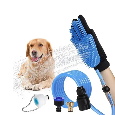 2 in 1 Five Fingers Hair Removal Silicone Pet Cat Dog Cleaning Hair Remover Grooming Deshedding and Bathing Brush