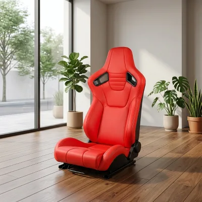 JBR1088 RED PVC Modified Sport Universal Reclinable Leather Bucket Racing Seats 1088 Series