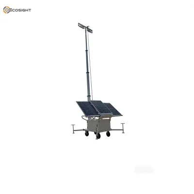 Portable Mobile Solar LED Light Trolley IP65 Waterproof Solar Light Tower for Event