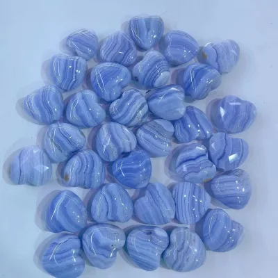 High-quality Natural Blue Lace Agate Heart for Pendant