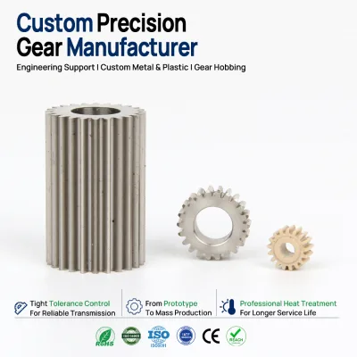 Custom Double Stacked Steel Spur Gear Wheel, Dual Speed Step Transmission Spur Pinion Gear Pair for Industrial Lathe