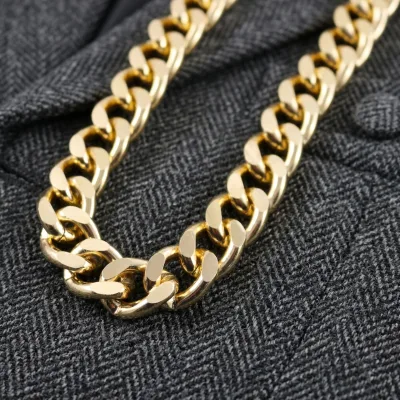 Custom Logo Metal Zinc Alloy Cloth Chain Heavy Duty Gold Plated Link Decorations High-End Cloth Chain for Cloth Handbags Boots
